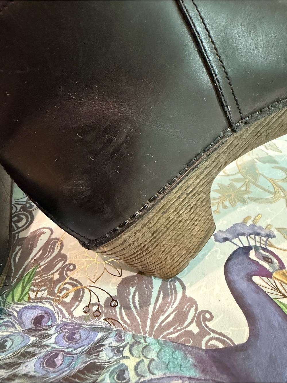 Dansko Maria Black Leather Ankle Boots Booties Side Zip EU 37 US 6.5-7 - Picture 8 of 8